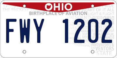 OH license plate FWY1202