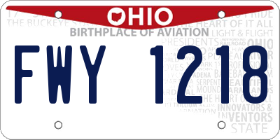 OH license plate FWY1218