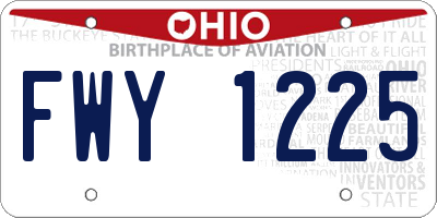 OH license plate FWY1225