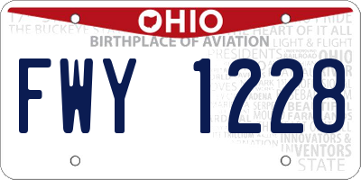 OH license plate FWY1228