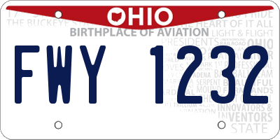 OH license plate FWY1232