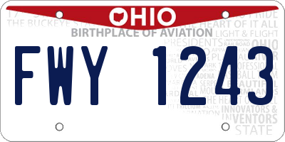 OH license plate FWY1243