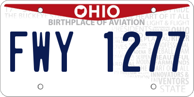 OH license plate FWY1277