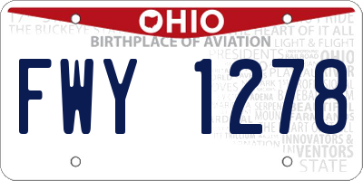 OH license plate FWY1278