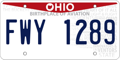 OH license plate FWY1289