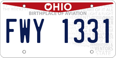 OH license plate FWY1331