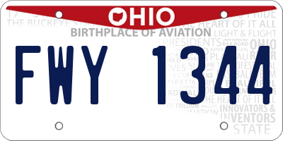 OH license plate FWY1344