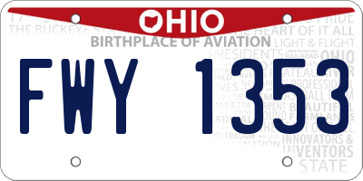 OH license plate FWY1353