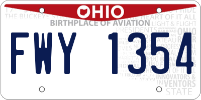 OH license plate FWY1354