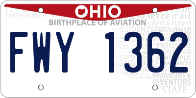 OH license plate FWY1362