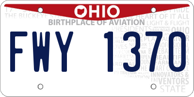 OH license plate FWY1370