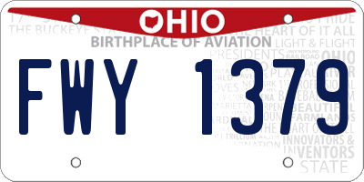 OH license plate FWY1379