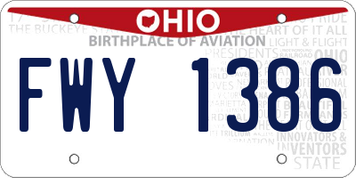 OH license plate FWY1386