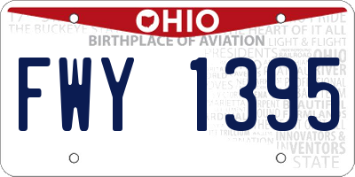 OH license plate FWY1395