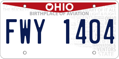 OH license plate FWY1404