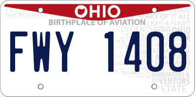 OH license plate FWY1408