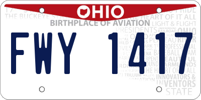 OH license plate FWY1417