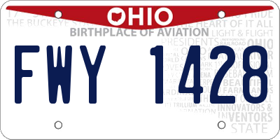 OH license plate FWY1428