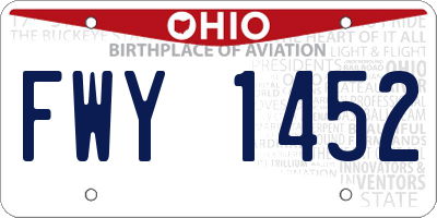 OH license plate FWY1452