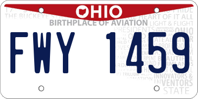 OH license plate FWY1459