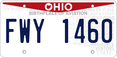 OH license plate FWY1460