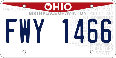 OH license plate FWY1466