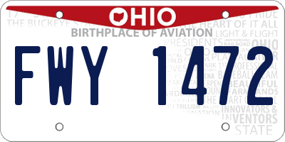 OH license plate FWY1472