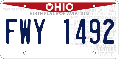OH license plate FWY1492