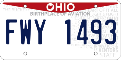 OH license plate FWY1493