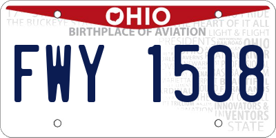 OH license plate FWY1508