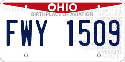 OH license plate FWY1509