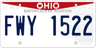 OH license plate FWY1522