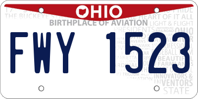 OH license plate FWY1523