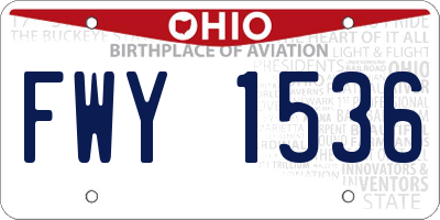 OH license plate FWY1536