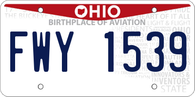 OH license plate FWY1539