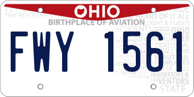 OH license plate FWY1561