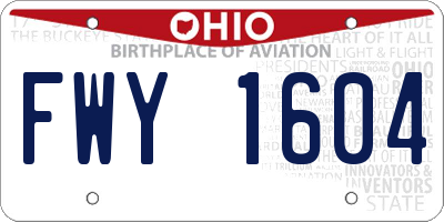 OH license plate FWY1604