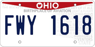 OH license plate FWY1618