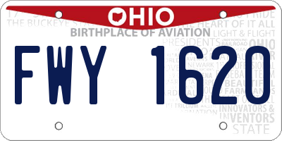 OH license plate FWY1620