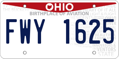 OH license plate FWY1625