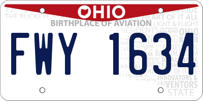 OH license plate FWY1634