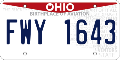 OH license plate FWY1643