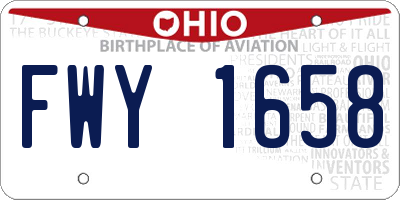 OH license plate FWY1658