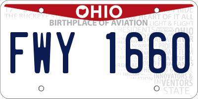 OH license plate FWY1660