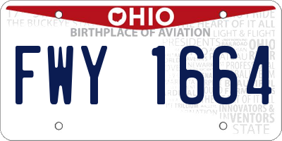 OH license plate FWY1664