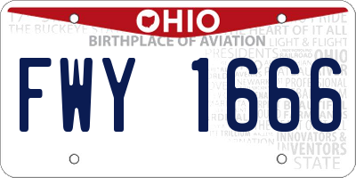 OH license plate FWY1666