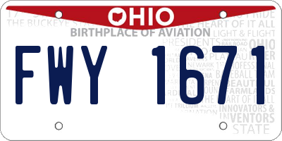 OH license plate FWY1671