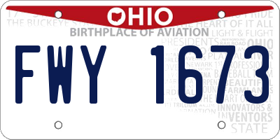 OH license plate FWY1673