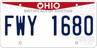 OH license plate FWY1680