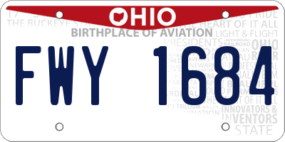 OH license plate FWY1684